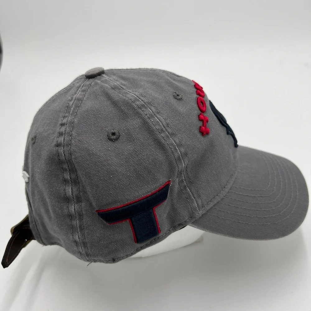 NFL Houston Texans Pro Standard Gray Wool Blend Leather Strapback Dad Hat Cap